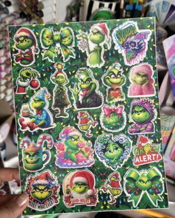 Hoja de Stickers El Grinch 🎄