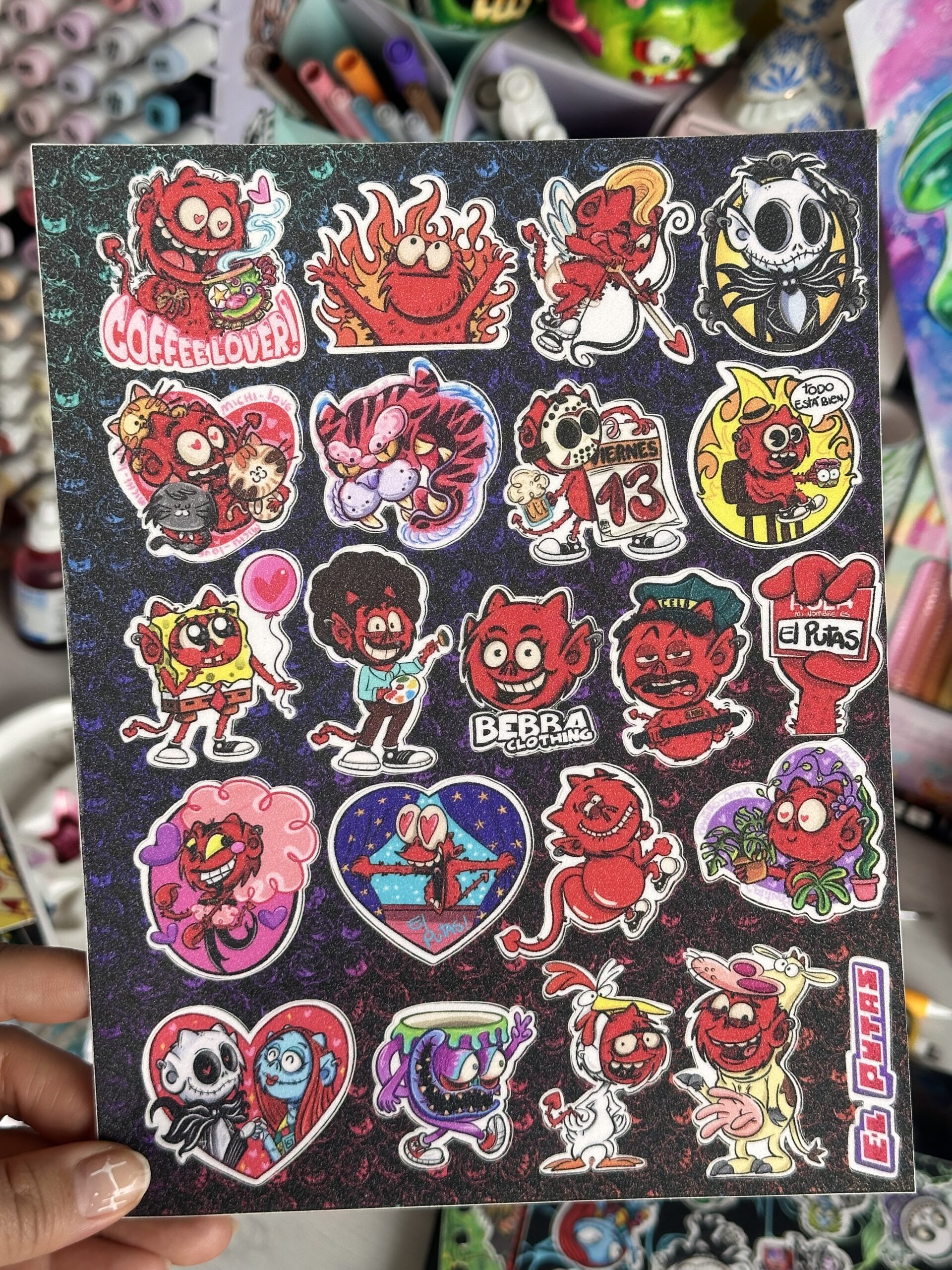 Hoja de Stickers El Putas 👹