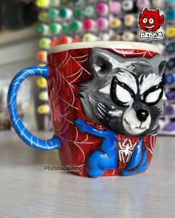Mapache Spiderman personalizado - Mug Pocillo Taza
