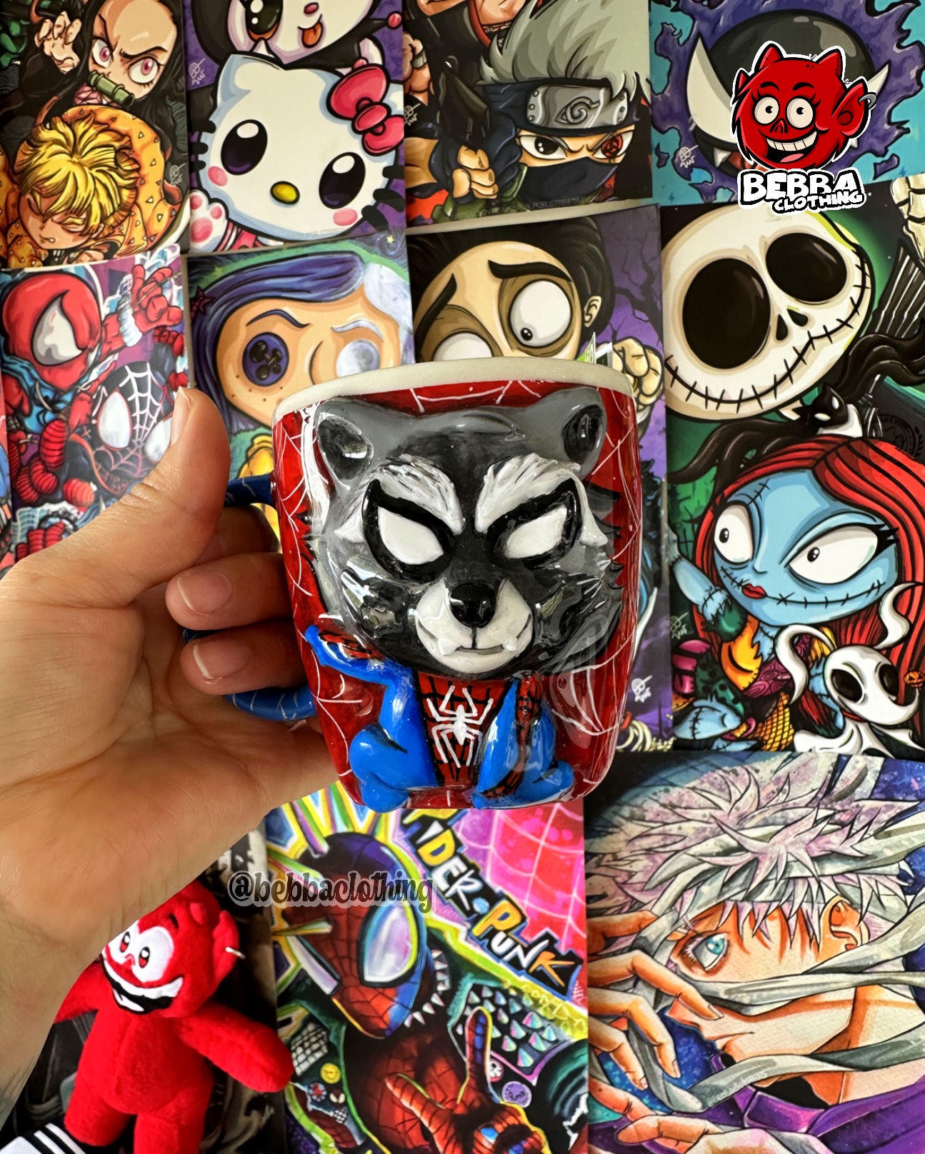 Mapache Spiderman personalizado - Mug Pocillo Taza